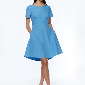 OAK & FORT LIGHT BLUE OPEN BACK DRESS